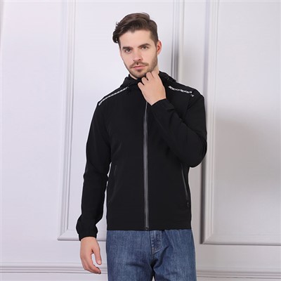 Pánska neformálna bunda s kapucňou s kapucňou